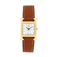 thumbnail image 1 of Pre-Owned Hermes Women's H-Watch 22mm Tan leather Wristwatch, 1 of 5