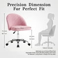 thumbnail image 3 of Homall Home Office Chair Adjustable Vanity Chairs Mid Back Rolling Task Chairs for Bedroom, Living Room or Study, Pink, 3 of 7