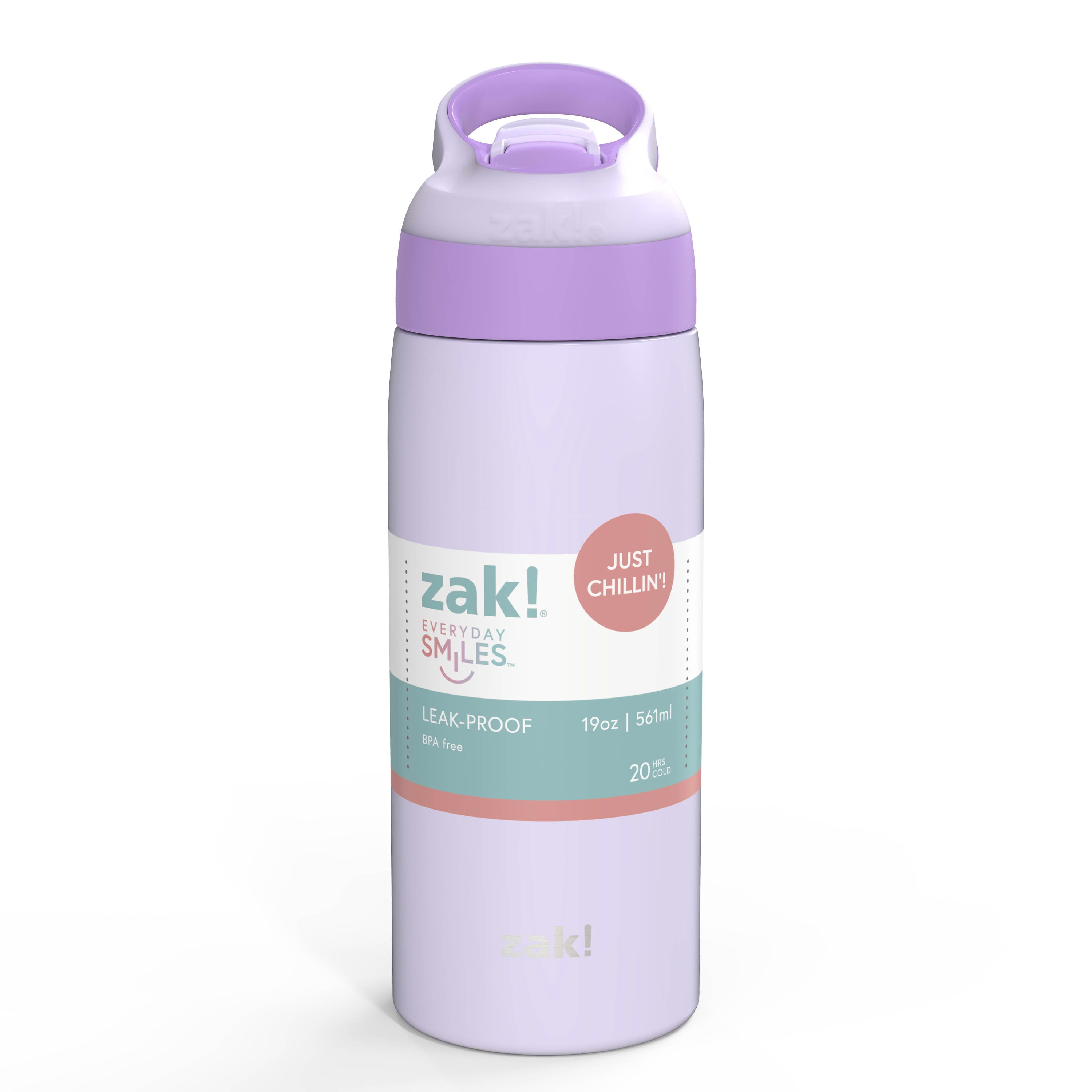 Zak Designs Riverside 19 ounce Insulated Water Bottle, Lavender