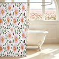 thumbnail image 3 of Erosebridal Romantic Flower Shower Curtain 72Wx72L,Watercolor Bug Ladybug Bathroom Curtain,White Pink, 3 of 5