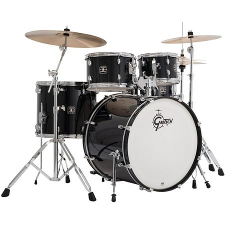 Gretsch Energy 5-Piece Drum Set with Hardware and Cymbals, Black