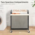 thumbnail image 2 of 120L 3-Section Rolling Laundry Hamper with Wheels, Beige Laundry Sorter Cart with Removable Washable Bags, Heavy Duty Clothes Hamper Storage Organizer for Bathroom, Bedroom & Laundry Room, 2 of 10
