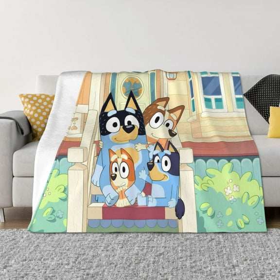 Saiise Bluey Throw Blanket 50"x40" ,Soft Lightweight Cozy All Season Blanket for Bed,Couch,Car