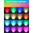 thumbnail image 3 of SUNVIE RGBW Christmas Spotlight Outdoor Color Changing LED Landscape Lighting 12W with Remote Control Waterproof for House Garden Decorative, 6 pack, 3 of 9