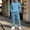 Sky Blue, variant on Jerdar Men Casual Pullover Hooded Sports Solid Long Sleeve Trousers Two-Piece Elastic Waist Patchwork Trousers Tracksuit Soft Sweatshirt Set