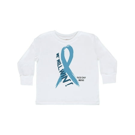 

Inktastic We Will Win Against Prostate Cancer Ribbon Gift Toddler Boy or Toddler Girl Long Sleeve T-Shirt