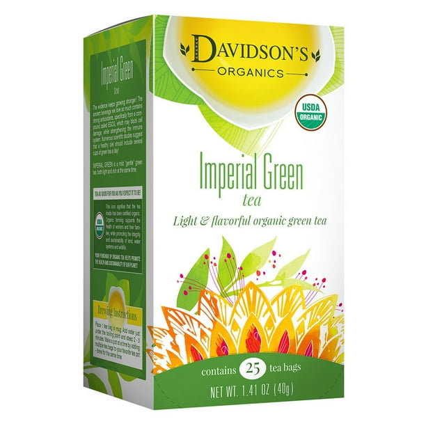 Davidsons Tea Imperial Green Tea, 25Count Tea Bags, 1.41 Oz (Pack of 6