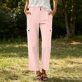 thumbnail image 5 of UKHCCC Women's Cargo Pants Elastic Waist Button Detail Multi-Pockets Quick Dry Outdoor Hiking Jogger Straight Leg Lightweight Travel Casual S-2XL, 5 of 9