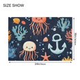 thumbnail image 4 of Yayeee Bath Rug for Bathroom Floor Non Slip Contour Fluffy Soft Absorbent Mat, 20"x24", Red Jellyfish, 4 of 7