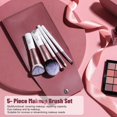 thumbnail image 3 of BS-MALL Travel Makeup Brushes Kabuki Premium Synthetic Foundation Powder Concealers Short Handle But Full Size 7 PCS with Triangle Puff & Storage Bag (Rose Pink), 3 of 3
