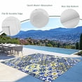thumbnail image 3 of Middle Century Outdoor Rug for Patio/Deck/Porch, Non-Slip Large Area Rug 4 x 6 Ft, Vintage Farmhouse Bohemia Style Blue Indoor Outdoor Rugs Washable Area Rugs, Reversible Camping Rug Carpet Runner, 3 of 8