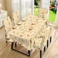 thumbnail image 3 of TSOVTHRID Rooster Chicken Duck Floral Print 5 Pcs Table Cloth with Chair Covers Set Easy-Clean Elastic Rectangle Tablecloth with Seat Slipcover Set for Home Restaurant Hotel Decor, 3 of 7