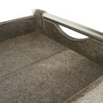 thumbnail image 4 of DecMode 45" x 30" Gray Leather Tray Table Accent Table with Diagonal Silver Legs and Handles, 1-Piece, 4 of 11