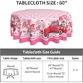 thumbnail image 3 of Gnomes Valentines Day Tablecloth Round 60 Inch Pink Buffalo Plaid Check Red Heart Washable Wrinkle Stain-Resistant Polyester Table Cloth Rustic Valentines Decorations for Party Home Kitchen Dining, 3 of 6