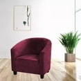 thumbnail image 6 of Eurhowing Stretch Tub Chair Slipcover, Elastic Soft Velvet Armchair Cover, Washable Furniture Protector for Living Room, Office, Wine Red, 6 of 8