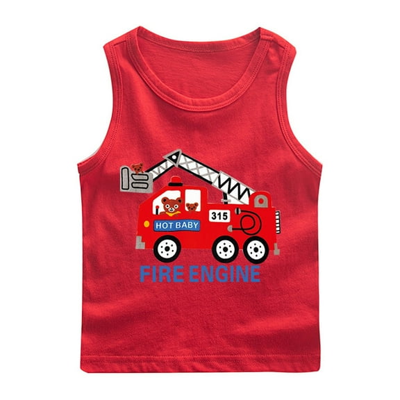 IFNND Toddler Baby Boys Tank Soft Cotton Sleeveless Top Undershirts Car Soft Cotton Sleeveless Undershirt Kids Breathable Soft Tank Tops