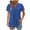 Blue, variant on Women's V Neck Shirts Summer Short Sleeve T-Shirt Pleated Tunic Blouse Plain Classic Basic Tops Button up Shirts Casual Loose Everyday Pullover Top