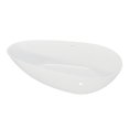 thumbnail image 6 of Resenkos Freestanding Soaking Bathtub, Bathtub, 59" Freestanding Solid Surface Bathtub with Overflow and Pop-up Drain, Glossy White, 6 of 10