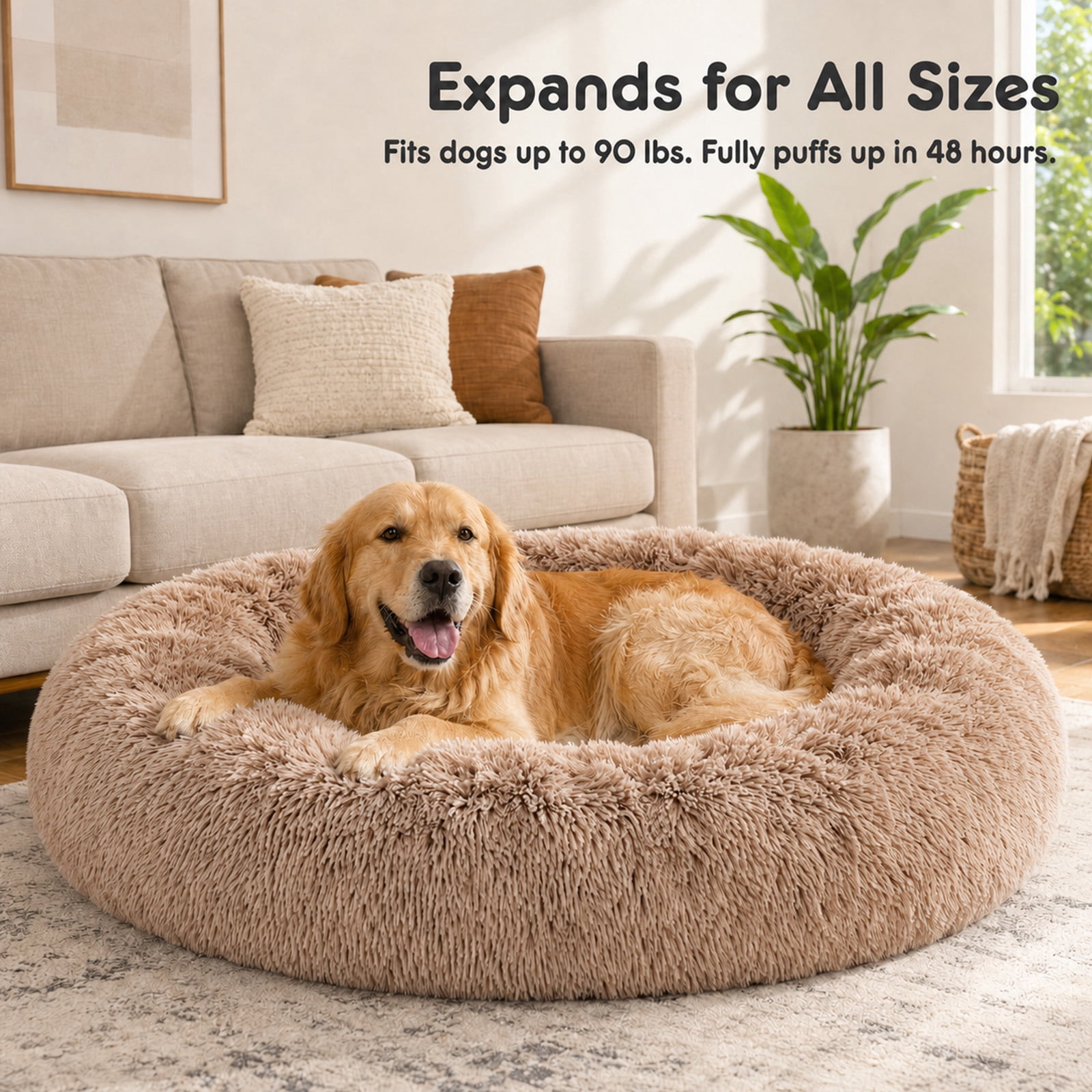 Alvantor 30''/36'' Dog Bed Comfortable Donut Cuddler Round Pet Beds Ultra Soft Washable Dog and Cat Cushion Bed, Fits up to 45 lbs/90 lbs Pets