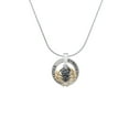 thumbnail image 2 of Delight Jewelry Two-tone 3-D Textured Spider with Legs Gymnastics Ring Charm Necklace, 18", 2 of 4