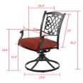 thumbnail image 5 of Patio Swivel Aluminum Chairs Set of 2, Outdoor Furniture Gentle Rocker Chair with Deep Seat Cushions for Bistro, Backyard, Garden, Dining Room, Balcony, 5 of 6