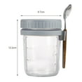 thumbnail image 2 of Washranp Mason Jar with Spoon Airtight Lid,Measurement Marks Wide Mouth Glass Refrigerated Storage Oats Microwavable Meal Container for Kitchen, 2 of 7