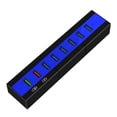 thumbnail image 3 of Powered USB 3.0 Hub 8-Port Hub with 6 USB 3.0 Port 2 Charging Port 3.3FT Cable and Power Adapter, Blue, 3 of 7