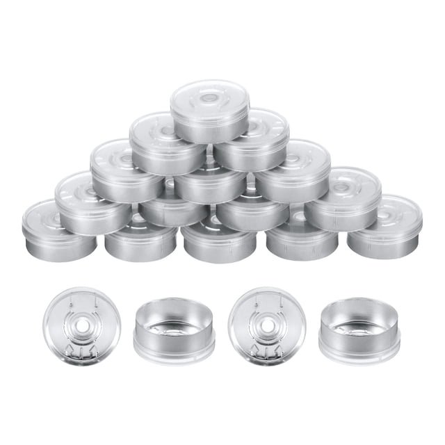 Tapas Flip Off de 20 mm Uxcell 200PCS Sellos Sin Rebabas Tapas de Flip Off para Frascos de Vidrio y Frascos Liofilizados, Claro/Plateado Mate
