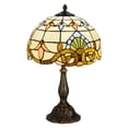thumbnail image 3 of Stained Glass Table Lamp, Baroque Style Bedroom Desk Lamp, Retro Bedside Table Lamp Includes Light Bulb for Bedroom Nightstand Living Room Dormitory Office Decor, 3 of 7