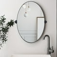 thumbnail image 3 of TEHOME Aura Black Oval Bathroom Mirror, 20x30 inches, Stainless Steel framed, Pivoting, 3 of 7