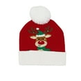 thumbnail image 2 of Oioii Christmas Hat Light-up Knitted Snowman Beanie Hat for Adult and kids with Light-up Bulb Necklace for Xmas Party Gift Christmas Decorations, A, 2 of 6