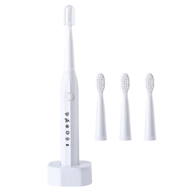 Birdeem Sound Wave Rechargeable Electric Toothbrush for Adults and Kids,Travel Wave Toothbrush with 4 Brush Heads,5 Modes Powertoothbrush, with Magnetic Base Charging