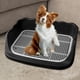 thumbnail image 3 of perros, bandeja de herramientas de limpieza de esquinas de plástico portátil, caja de arena para entrenador de orinal para conejillos de , negro Sunnimix Inodoro con bandeja de arena, 3 of 7