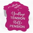 thumbnail image 2 of Inkdotpot Real Silver Foil Bracket Shape Paper Hang Tags Good Bye Tension Hello Pension Retirement Favor Tags Pack Of 100, 2 of 7