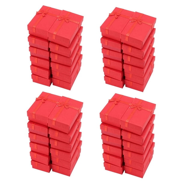 48Pcs Cajas de Regalo de Joyería de Papel para Exhibir Anillos de Joyería, Relojes Pequeños, Collares, Pendientes, Caja de Embalaje de Regalo de Pulsera (Color de Mezcla)