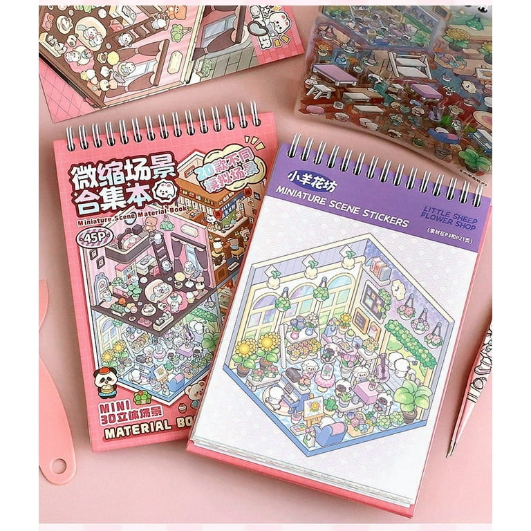 Cartoon Miniature House Sticker Scène Miniature Amusante Pour Le