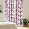 thumbnail image 2 of Ambesonne Feminine Window Curtains, Perfume Lipstick Makeup, Each 28" W x 95" L, Pink and Charcoal Grey, 2 of 4