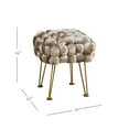 thumbnail image 4 of Home Soft Things Crushed Velvet Pouf Stool Ottoman - Simply Taupe - 16x16x16'', 4 of 7