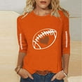 thumbnail image 2 of Sexlip Football Shirts for Women Plus Size Graphic Print Pullover Shirts Casual 3/4 Length Sleeve Crewneck Fall Fashion Tops Orange L, 2 of 4