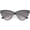 Black / Lavender, variant on Oversize Vintage Cat Eye Sunglasses Slim Arms Gradient Lens 59mm (Black / Lavender)
