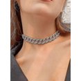 thumbnail image 2 of Gargantilla de cadena de eslabones cubanos Yashi Cool Curb con diamantes de imitación unisex estilo hip hop, 2 of 4