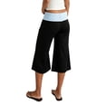 thumbnail image 5 of LMLYSoH Women's Capri Pants Fold Over Waistband Low Rise Contrast Color Wide Leg Cropped Lounge Trousers, 5 of 6