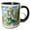 Black/White, variant on 3drose, Charming Irish Elf Girl, Four Leaf Clover. Good Luck for You Gift, 15oz Mug
