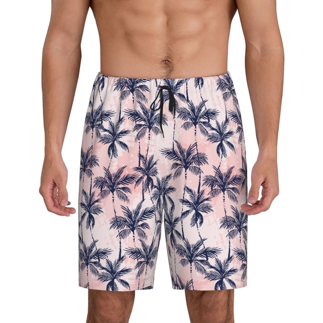 Fotbe Tropics Palm Trees Pantalones Cortos de Pijama para Hombre, Ropa de Dormir, Pantalones de Pijama Cortos para Hombre-XX-Large
