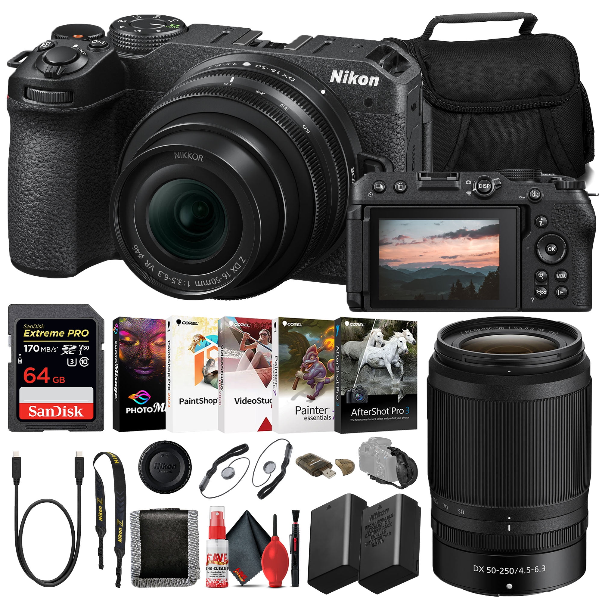 Nikon Z30 Mirrorless Digital Camera with 1650mm and 50250mm Lenses (1743) INTL Model with 64GB