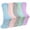 Multi-color, variant on Women's Non-Slip Grip Socks – 5 Pairs of Rubber-Soled Socks, Perfect for Yoga, Pilates, and Hospital Use, Size 9-11