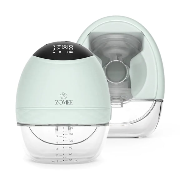 Zomee Fit Wearable Breast Pump, Hands Free Pumping, Portable, Ultra-Low Noise, Double Electric Breast Pump - Holds 6 oz - Wireless Breastpump 2  Hours of Battery, Leak Proof Anti Backflow System