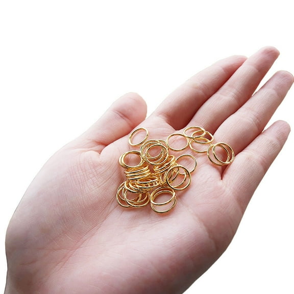 ORDDIART 200Pcs Circle Clips Rings Stainless Steel Spring Rings for Key Attachment and Crafts 6x5mm