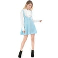 thumbnail image 3 of AllegK Dde San Patricio Vestido Decoración De Botones Por EnciDe rodilDobladillo Acampanado FalDe Tirantes PaMujer Azul S, 3 of 6