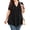 Black, variant on TARAINYA Women Plus Size Flutter Short Sleeve Henley Neck Top Loose Casual